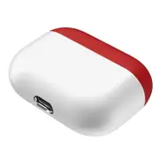 4Pcs For Apple AirPods Pro Two-colors Wireless Earphone Protective Case(Red White)