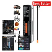 Portable Tire Inflator 10000mAh - 4X Fast Pump w/ Digital Gauge & LED Light