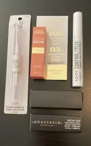 5 Piece Mixed Brow Day Sampler: Anastasia ELF Tweezerman NYX Grande Cosmetics