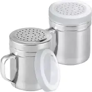 Metal Salt Pepper Dredge Shakers - 10 Ounce, 2Pcs - Medium Size