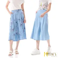 在飛比找momo購物網優惠-【MON’S】天絲棉牛仔褲裙