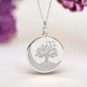 925 Silver Tree of Life Pendant Personalized Tree & Moon Charm Pendant for Women