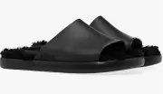 Melissa NIB Fluffy Slide Sandals Black 33309 Vegan Plush Bouncy Comfort 6 P$150