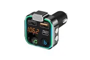 Car Bluetooth FM Transmitter, Wireless 5.0 Car Radio Adapter with Fast Charger PD 20W + QC3.0 18W, Fm Transmitter with HandsFree Calling, HiFi Deep Bass, Radio Adapter Car Kit for Music USB Drive(Black)