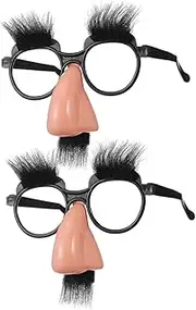 [ERINGOGO] 2pcs Beard Glasses Funny Glasses for Adults Halloween Glasses Eyes April Fools Day Glasses Halloween Glasses for Adults Halloween Eye Glasses for Adults Plastic Black