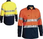 Bisley Workwear 2 Tone Hi Vis Shirt 3M Reflective Tape - Long Sleeve (BT6456)