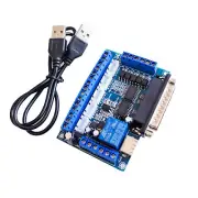 5 Axis CNC Interface Adapter Breakout Board For Mach3 Stepper Motor Driver+Cable