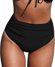 [CUPSHE] Women Swimsuit Bikini Bottom High Waisted Full Coverage Tummy Control Bathing Suit