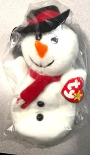 Snowball The Snowman Ty Beanie Baby 1996 Retired with Tag And Tag Errors/GOOD