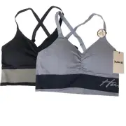 Hurley Womens Sports Bra Pack Of 2 With Cross Back Straps LG NWT