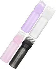 ASAKKURA 4 Pack Hair Dye Bottles Root Comb Applicator Bottles for Scalp Hair Styling Barber Dye Applicator Brush Oil Dispenser