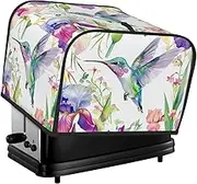 DXTKWL Toaster Cover 4 Slice Spring Hummingbird Iris Floral Waterproof Appliance Cover with Hang Loop Bread Baker Toaster Cover for Kitchen