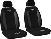 Sperling RM Williams RMW Longhorns Suede Velour Black Front Universal Car Seat Covers