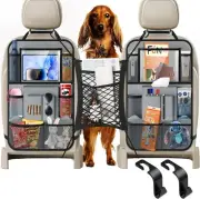 Car Organizer, 2 Storage Pockets +2 Headrest Hook +1 Seat Net, 20 Storage Pocket