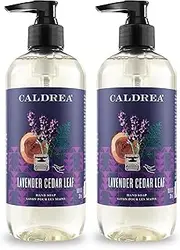 Caldrea Hand Wash Soap, Aloe Vera Gel, Olive Oil and Essential Oils to Cleanse and Condition, Lavender Cedar Leaf, 10.8 oz, 2 Pack