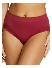 [Sans Complexe] Agathe Ribbed Full Coverage Shorty Underwear in Red