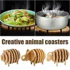 Handcrafted Animal Coasters Set Creative Coasters with Holder Set Kitchen X Q1L2