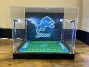 Custom Full Size Helmet Display W/ LED Lights - Detroit Lions