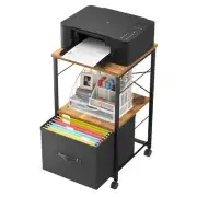 File Cabinet Storage Rolling With Fabric Drawer Leather Pull Design Printer Open