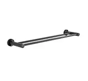 Vellano Coen 850mm Round Double Towel Rail Matte Black