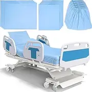 12 Pack Hospital Bed Sheets for Home Use, Extra Long Hospital Bed Fitted Sheets 36 ×84 ×14 Inches,Bed Sheet Set Included Flat Sheets and Pillow Cases,Blue