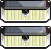RisetoFame Solar Lights Outdoor, 466 LED Super Bright Motion Sensor Wall Light with 270°Wide Angle & 3 Modes, IP65 Waterproof Solar Powered Security Light for Patio Garden Garage Porch (2-Pack)