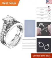 Invisible Ring Sizers - 16 Pack, 4 Sizes, Soft & Comfortable with Cleaning Cloth