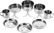Portable Stainless Steel Cookware Set Anti-Rust for Camping Picnic Outdoor
