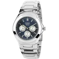 在飛比找Yahoo!奇摩拍賣優惠-CASIO WATCH卡西歐簡潔大方時尚三眼設計腕錶 型號：