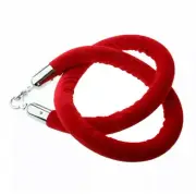 1Pc Velvet Rope Crowd Control Stanchion Post Queue Line Barrier-Red Silver