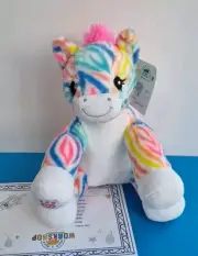 BUILD A BEAR Zebra Rainbow Hair Blue Eyes BNWT