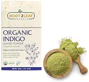 Root2Leaf Organic Indigo Leaf Powder | Indigofera Tinctoria For Promotes Hair growth, Black Natural Hair & Beard Care (227 Gms)