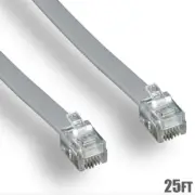 25FT Phone Cable Wire RJ12 RJ-12 6P6C Reverse FOR VOICE Telephone Line Cord