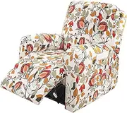 4 Pcs Recliner Chair Covers Printed Recliner Slipcovers with Side Pockets Non Slip Single Sofa Slipcovers for Living Room Pets Kids(Colour)