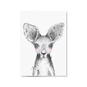 Cute Blushing Baby Kangaroo Nursery Animal Wall Art