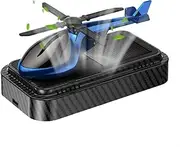 Generic Rotating Car Aromatherapy - Solar Powered Helicopter Design Air Freshener | Blue Scent, Tablet & Liquid Form, Car Interior Decoration Accessory