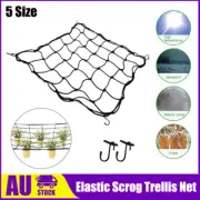 Elastic Scrog Trellis Net w/ 4 Hooks Plant Support Netting for Grow Tent 5 Size