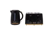 Westinghouse 1.7L Kettle & 4 Slice Toaster Pack Black Gold Zig Zag Pattern