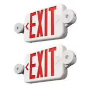 FREELICHT 2 Pack Exit Sign with Emergency Lights, Two LED Adjustable Head Eme...