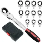 Ratchet Wrench Set, 72-Tooth, Chrome Vanadium Steel, 8mm-19mm, Quick Change H...