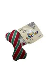 Build a Bear Christmas Dog Bone Candy Striped Wristie Red Green White