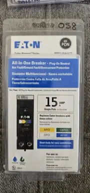EatonBR 15 Amp All in One AF/GFPlug-On-Neutral Breaker