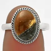 Natural Tabu Jasper 925 Sterling Silver Ring s.7 Jewelry R-1009