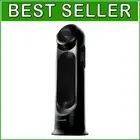 TurboForce Oscillating Tower Fan with Remote – 6 Speed Quiet Airflow in Black