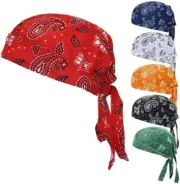 Sweat Wicking Doo Rag Cooling Dew One Size-3X-Large, Paisley 6 Pack