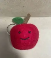 Handmade Felt Apple Keychain Cute Red Wool Plush Fruit Charm Gift Idea