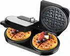 Double Waffle Maker 6 Inch, 1400W Belgian Waffle Maker for Breakfast and Snacks,