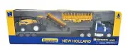 NewRay New Holland Agriculture Blue Kenworth W900 With Tractor and Trailer