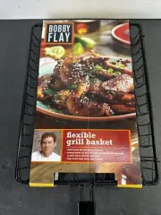New Bobby Flay Flexible Flipping Cooking Grill Locking Basket BBQ Vegetables