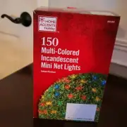 HOME ACCENTS HOLIDAY 150 MULTI COLORED INCANDESCENT MINI NET LIGHTS NEW FAST SHI